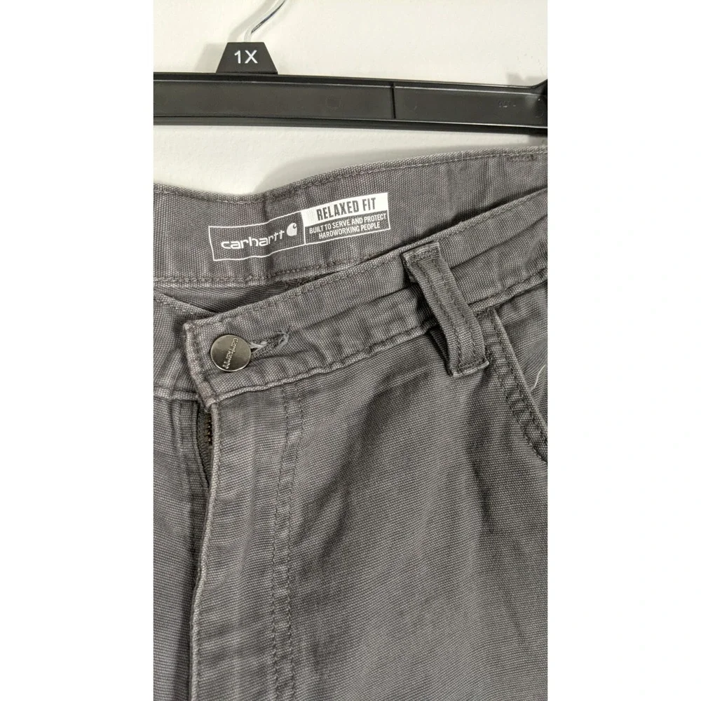 Carhartt Men's Relaxed Fit Rugged Flex Canvas Work‎ Pants Gray Size 38x30